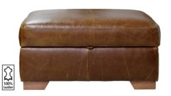 Heart of House - Eton - Leather Footstool - Tan